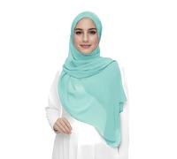 Lina & Lily Hijab para Mujer Musulmana, Tela Premium Chifón Ligero y Fluido (Turquesa)