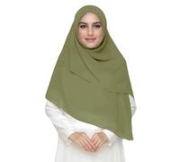 Lina & Lily Pañuelo de gasa premium para la cabeza, hiyab para mujeres musulmanas, cuadrado, 58 x 58 pulgadas, Oliva claro, Talla única