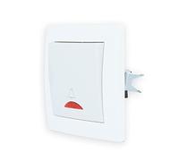 LINA LT1-C114M-H1-C001 - Interruptor de luz con marco de plástico (interruptor de luz con luz indicadora de 1 vía, encendido/apagado, color blanco con marco LT1-C114M-H1-C001)