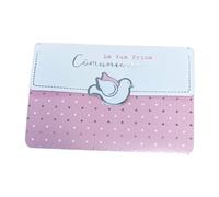 LINA OFFICINE GRAFICHE CREATIVE 56-557 - Tarjeta de felicitación de comunión para niña, con etiqueta cerrar, sobre, 11 x 16 cm