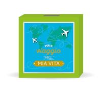 LINA OFFICINE GRAFICHE CREATIVE Salvadenero de Madera para Regalo de cumpleaños con la inscripción «per il viaggio Della MIA Vita