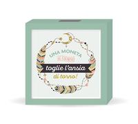 LINA OFFICINE GRAFICHE CREATIVE Salvadenero de Madera para Regalo de cumpleaños con la inscripción «Una Moneda al día» Quita la ansiedad de Vuelta