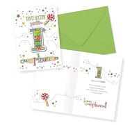 LINA OFFICINE GRAFICHE CREATIVE Tarjeta de cumpleaños 1 año niña niño verde 30-003