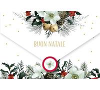 LINA OFFICINE GRAFICHE CREATIVE Tarjeta de felicitación de Navidad italiana tamaño 16 x 11 portadinero regalo de Navidad 96-907