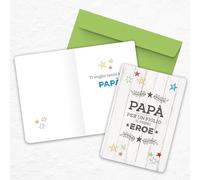 LINA OFFICINE GRAFICHE CREATIVE Tarjeta de felicitación papa día del papa con la inscripción Papa per un hijo il vero héroe
