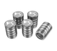 LINALIHAI Coche Tapones de Válvulas Neumáticos para DS 5 2015-2018, Aleación Aluminio Auto Rueda Valvula Tapas Antipolvo con Anillo Sellador,C/Silver