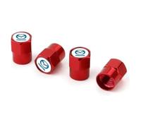 LINALIHAI Coche Tapones de Válvulas Neumáticos para Mazda 6 TENZA 2013-2025, Aleación Aluminio Auto Rueda Valvula Tapas Antipolvo con Anillo Sellador,B/Red