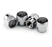 LINALIHAI Coche Tapones de Válvulas Neumáticos para MG 6 2017-2024, Aleación Aluminio Auto Rueda Valvula Tapas Antipolvo con Anillo Sellador,B/Silver Black Top