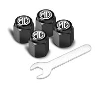 LINALIHAI Coche Tapones de Válvulas Neumáticos para MG MG5 Facelift 2023, Aleación Aluminio Auto Rueda Valvula Tapas Antipolvo con Anillo Sellador,B/Black