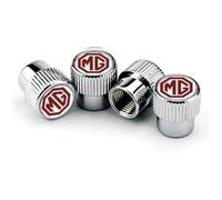 LINALIHAI Coche Tapones de Válvulas Neumáticos para MG MG6 2009-2017, Aleación Aluminio Auto Rueda Valvula Tapas Antipolvo con Anillo Sellador,A/Silver Red Top