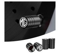 LINALIHAI Coche Tapones de Válvulas Neumáticos para MG ZS GS 4 Gundam 340 Parts TF GT 6 RX4 ZR MG4 MG7, Aleación Aluminio Auto Rueda Valvula Tapas Antipolvo con Anillo Sellador,A/Black