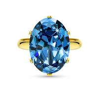 Linawe Anillo aguamarina y piedra azul, anillos para mujer, anillo ajustable, joyería de oro, anillo de oro de gran tamaño, anillo de dedo con diamante moissanita para mujer
