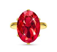 Linawe Anillos de rubí rojo mujer, joyas de oro, anillo de gran tamaño, anillo de oro ajustable para mujer, anillo de dedo con diamante moissanita
