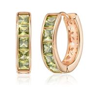 Linawe Pendientes de aro de oro rosa verde, pequeños piercings en forma de hélice, joyas para mujer, pendientes de aro tipo Huggies hipoalergénicos, pendientes de tuerca con forma de caracola