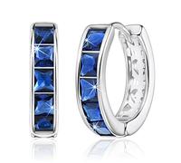 Linawe Pendientes de aro pequeños de plata, piercings en forma de hélice para mujer, piercings azules, pendientes de aro tipo Huggies, pendientes de aro hipoalergénicos para mujer