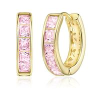 Linawe Pendientes de aro pequeños rosados dorados, minipiercing para mujer, pendientes tipo abrazo, anillo helicoidal, aretes de caracola dorada para mujer