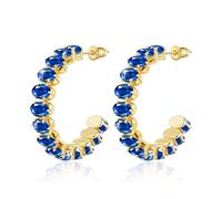 Linawe Pendientes tipo argolla de acero inoxidable para mujer, pendientes llamativos, hipoalergénicos, grandes, modernos, disponibles en oro y plata