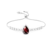 Linawe Pulseras de diamantes de imitación de cristal para mujer, pulsera de cadena ajustable de oro/plata/oro rosa, piedra natal de lágrima, circonita cúbica, graduación, disfraz de boda, Silver,Jan