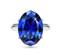 Linawe Rings anillo azul zafiro ajustable para mujer, anillo de plata para dedo para mujer, anillos de gran tamaño con diamantes moissanita, joyería de moda