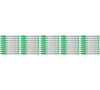 LINC Corona Plus Bolígrafo retráctil, recargable y deslizante, punta de 0,7 mm de diámetro, grosor de trazo 0,3 mm, verde, escuela y oficina, 50 unidades