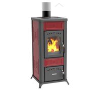Lincar Alice 480Az Estufa De Leña Corazón Vermiculita 7Kw Hecha En Italia Roja