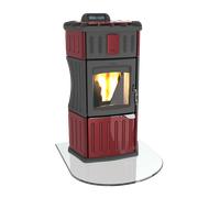Lincar Monella 940/SA Estufa De Pellets Cerámica Hierro Fundido Roja 19,9KW 30KG
