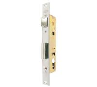 Lince Cerradura 553032 I Cerradura tradicional para puertas metálicas I Frente Inoxidable,32 mm I Cerradura de embutir I Con picaporte reversible y palanca recta.