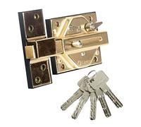 Lince Cerrojo 7930RHL I Cerrojo reforzado en color oro 74x85mm I I ALTA Seguridad garantizada en tu vivienda I Protección anti impresión, antibumping, antiganzúa.