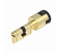 Lince - Cilindro CPLUS ALARM 40x30 cm | Bombillo de Alta Seguridad con Sensor Alarma Integrado de 100dB | Protección Anti-Bumping y Anti-Taladro | Incluye 5 Llaves XL | Acabado latón