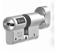 Lince - Cilindro de cerradura de alta seguridad con botón C7 L30+B30 | Desbloqueable con 5 llaves | Color níquel | Resistente a todas las técnicas de robo conocidas
