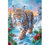Lince de las nieves Puzzle 1000 Piezas Cartón Grueso Para Coleccionistas Cuentos de hadas de animales salvajes fantásticos Ocio Creativo En Casa Calmar La Mente Pieza Colección Más Vendido Regalo Únic