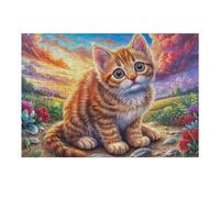 Lince del Bosque Puzzle 300 Piezas Cartón Grueso para Adultos Y Adolescentes Lago Loto y Luna Ocio Doméstico Terapia Relajación Mejor Valorado Idea De Regalo 300 PCS