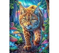 Lince en el Bosque Encantado Puzzle 500 Piezas Educativo Construir Mitos fantásticoss Rompecabezas 3D para Familia Maquetas Educativas Desafío Intelectual Decoración Hogar 500 PCS