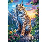 Lince en el jardín de montaña Rompecabezas 300 Piezas Cartón para Toda La Familia Pintura al óleo de Animales y Plantas Juego Compartir Estimulación Cognitiva Regalo Fin De Año Mejor Valorado 300 PCS