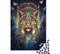 Lince Fantástico Arte Puzzle de 1000 Piezas Papel Puzzle para Adultos Visual Místico Puzzle para Toda la Familia Relajación Decoración Regalo 52x38cm/1000pcs