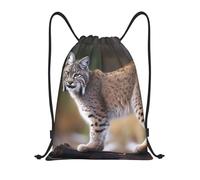 Lince Salvaje Unisex Mochila De Cuerdas Impermeable Mochila Con Cordón Casual Bolsa De Gimnasio Para Natación Acampada Playa