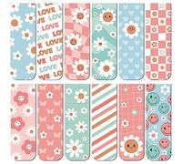 Lincia 60 marcapáginas magnéticos florales geniales para mujeres, marcadores magnéticos de flores preparadas, marcadores coloridos de margaritas, lindos marcadores bohemios para mujeres, amantes de