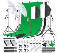 Linco lincostore foto y vídeo Studio Luz Kit AM169 - incluye 3 fondos (de color negro whtie/verde) pantalla de fondo