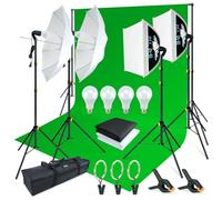 Linco lincostore foto y vídeo Studio Luz Kit AM174 - incluyendo 3 Color 5 x 10ft fondos (negro/Whtie/verde) pantalla de fondo