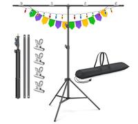 Linco Lincostore Zenith. Kit de soporte de fondo portátil en forma de T. 152 cm x 204 cm - 152 cm de ancho (fijo) y 204 cm de alto (ajustable), ligero, con solo 1,8 kilos de peso para transportarlo y guardarlo fácilmente.