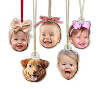 LinCognivant Personalized Baby Face Photo Keychain - Custom Baby Photo Acrylic Keychain, Cute Face Keyring, Birthday Gift for Dad, Mom & New Parents