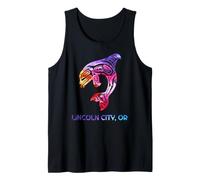Lincoln City Oregon Native American Orca Whale Camiseta sin Mangas
