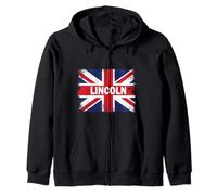 Lincoln - Ciudad de Inglaterra con Bandera del Reino Unido Sudadera con Capucha