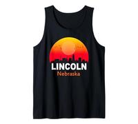 Lincoln Nebraska Vintage Sunset Retro City State USA Camiseta sin Mangas