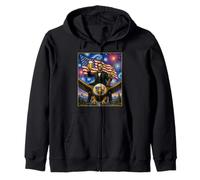 Lincoln on Eagle Beer and Hunting Rifle USA Flag 4 de Julio Sudadera con Capucha