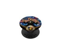 Lincoln on Eagle & Guns USA Flag America 250 4 de Julio PopSockets PopGrip Adhesivo