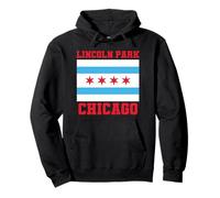 Lincoln Park Chicago Illinois Flag 773 312 Plato Hondo Pizza Sudadera con Capucha