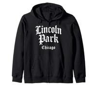 Lincoln Park Chicago Illinois Flag 773 312 Plato Hondo Pizza Sudadera con Capucha