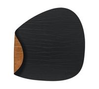 LIND DNA Mantel individual curvo Buffalo reversible L 1 pieza negro-natural