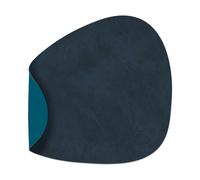 LIND DNA Mantel individual Nupo curvo reversible S 1 pieza Midnight blue-petrol